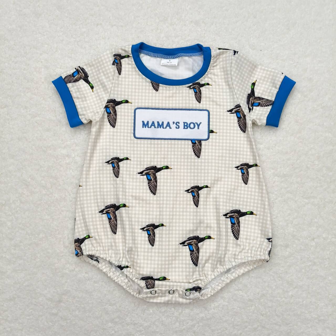 SR1377 RTS baby boy clothes embroidery mama?¡¥s boy mallard toddler boy summer bubble