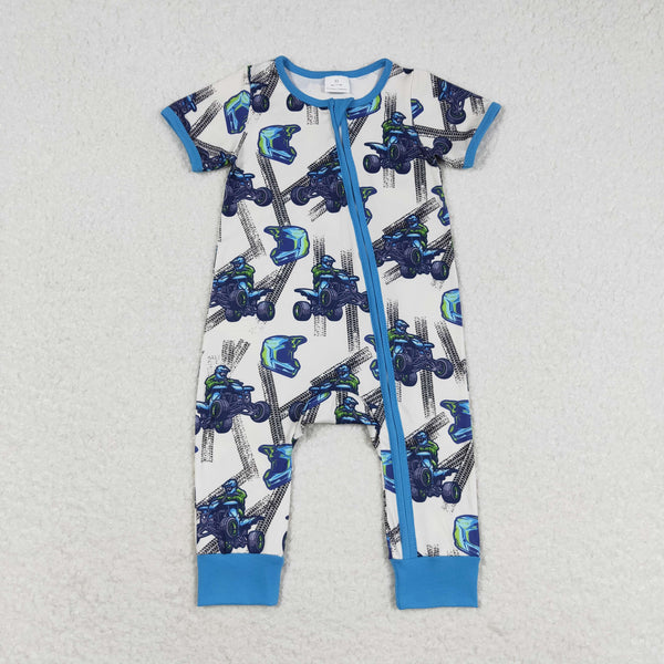 SR1379 RTS baby boy clothes motorcyclist toddler boy summer romper