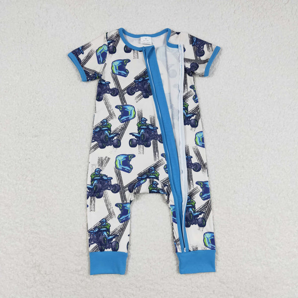 SR1379 RTS baby boy clothes motorcyclist toddler boy summer romper