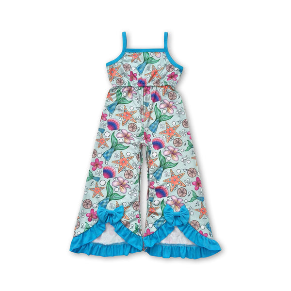SR1391 RTS girl clothes ocean mermaid princess girl summer jumpsuit