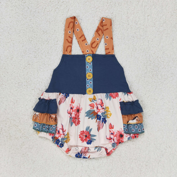 SR1394 RTS baby girl clothes horse floral toddler girl summer bubble