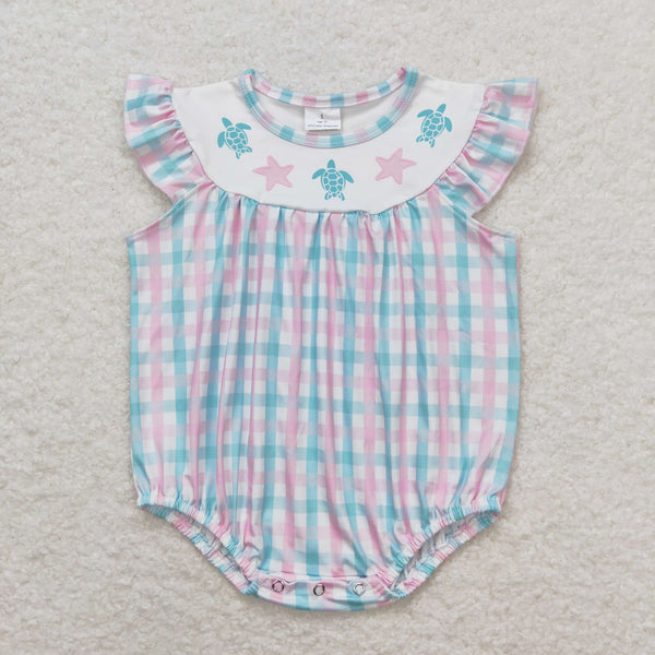 SR1412 RTS baby girl clothes sea turtle shell toddler girl summer bubble