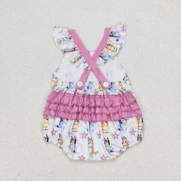 SR1419 RTS baby girl clothes cartoon dog toddler girl summer bubble