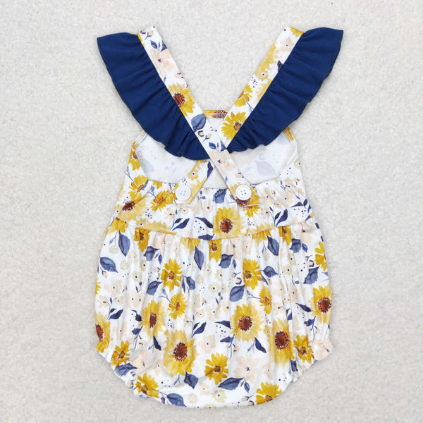 SR1422 RTS baby girl clothes yellow flowers toddler girl summer bubble