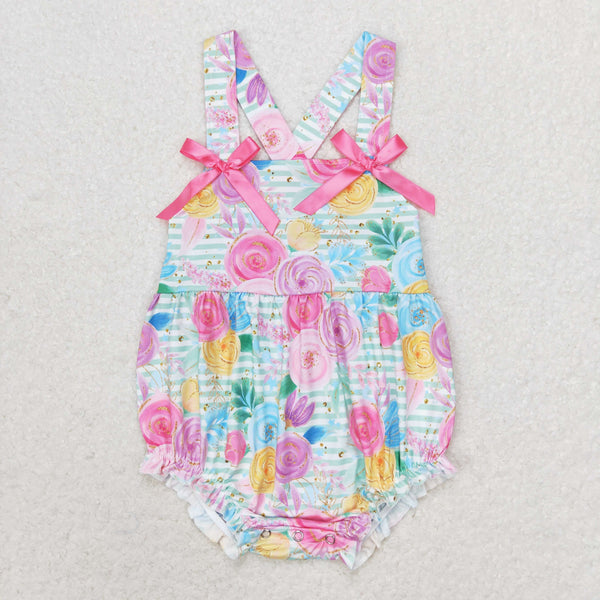 SR1424 RTS baby girl clothes flowers toddler girl summer bubble