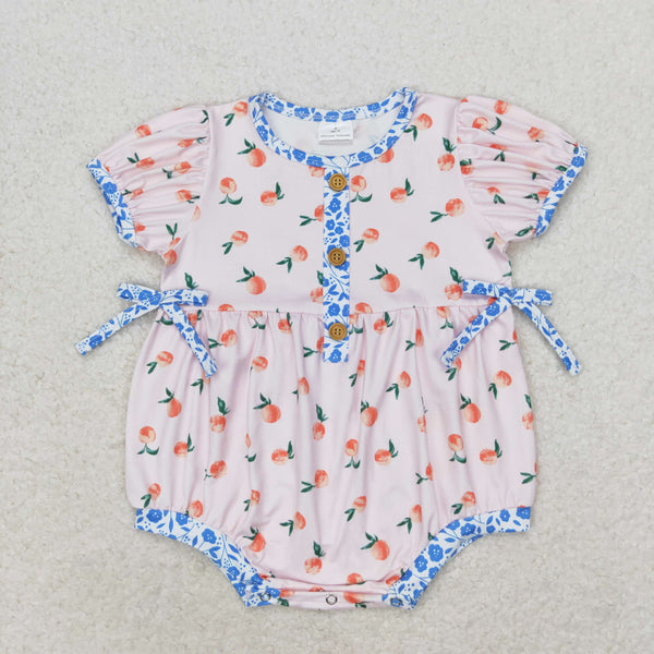 SR1425 RTS baby girl clothes peach toddler girl summer bubble