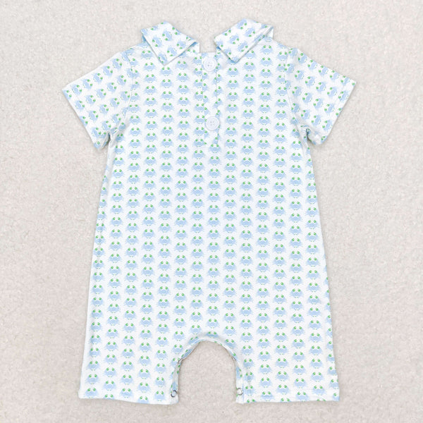 SR1436 RTS baby boy clothes crab toddler boy summer romper