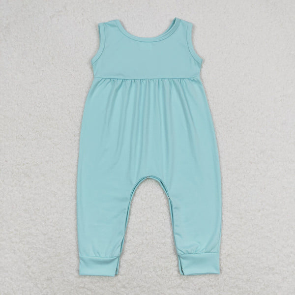SR1446 RTS baby girl clothes pure green toddler girl summer romper cotton romper