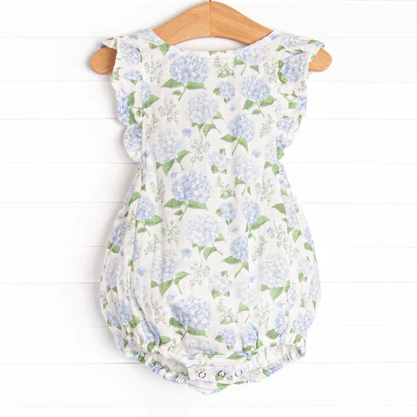 SR1484 RTS baby girl clothes blue floral toddler girl summer bubble