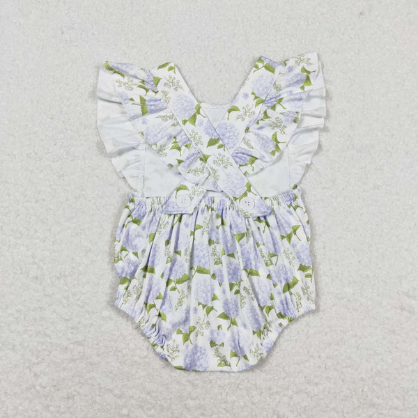 SR1484 RTS baby girl clothes blue floral toddler girl summer bubble
