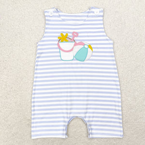 SR1517 RTS baby boy clothes beach toddler boy summer romper embroidery