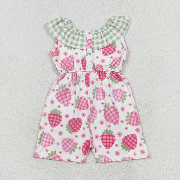 SR1565 RTS baby girl clothes strawberry girl summer jumpsuit