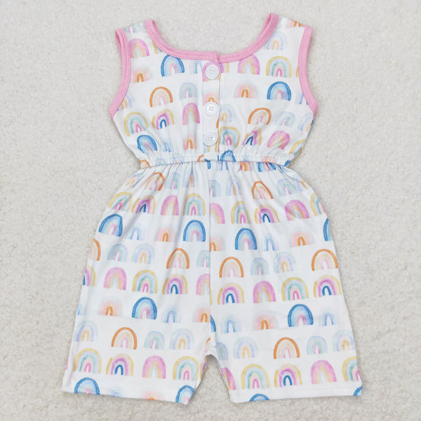 SR1600 RTS baby girl clothes rainbow girl summer jumpsuit