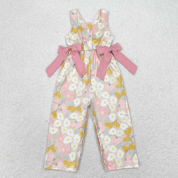 SR1674 RTS baby girl clothes yellow floral girl summer jumpsuit