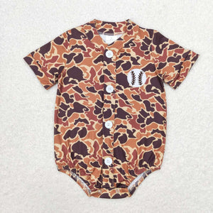 SR1684 RTS baby boy clothes baseball camouflage toddler boy summer bubble embroidery