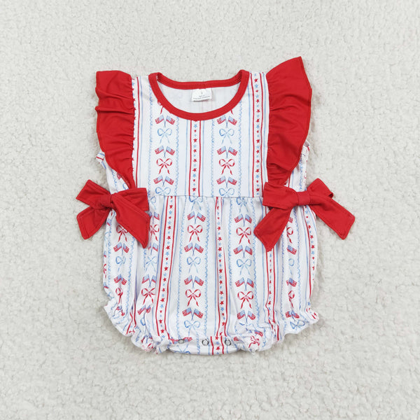 SR1717 RTS baby girl clothes 4th of July patriotic toddler girl summer bubble