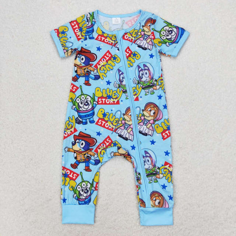 SR1723 RTS baby boy clothes cartoon dog toddler boy summer romper