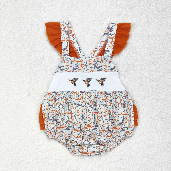 SR1742 RTS baby girl clothes mallard camouflage toddler girl summer bubble embroidery