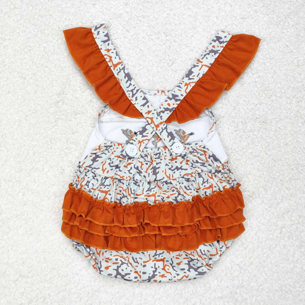 SR1742 RTS baby girl clothes mallard camouflage toddler girl summer bubble embroidery