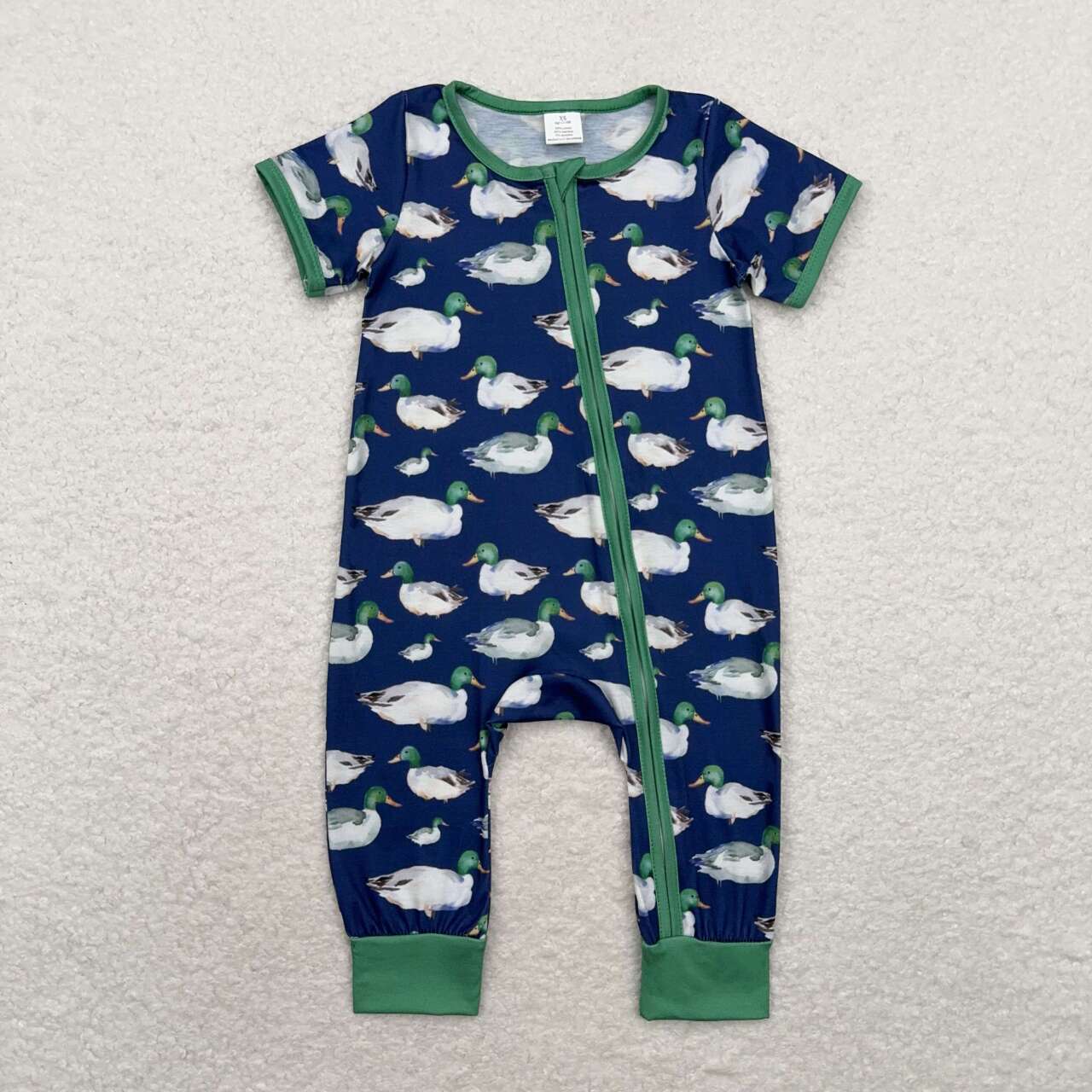 SR1897 RTS baby boy clothes mallard duck toddler boy summer romper-bamboo