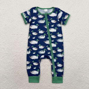 SR1897 RTS baby boy clothes mallard duck toddler boy summer romper-bamboo