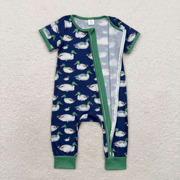 SR1897 RTS baby boy clothes mallard duck toddler boy summer romper-bamboo