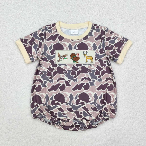 SR1902 RTS USA warehouse 25.5.16 boy clothes embroidery hunting camo toddler boy summer bubble