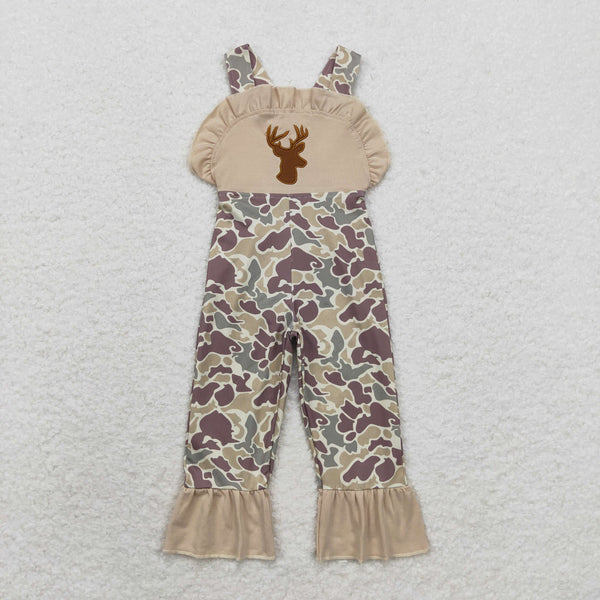 RTS Matching clothing fall deer camo print kid sleeveless ruffle overalls fall clothing-2026.9.28