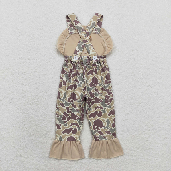 RTS Matching clothing fall deer camo print kid sleeveless ruffle overalls fall clothing-2026.9.28