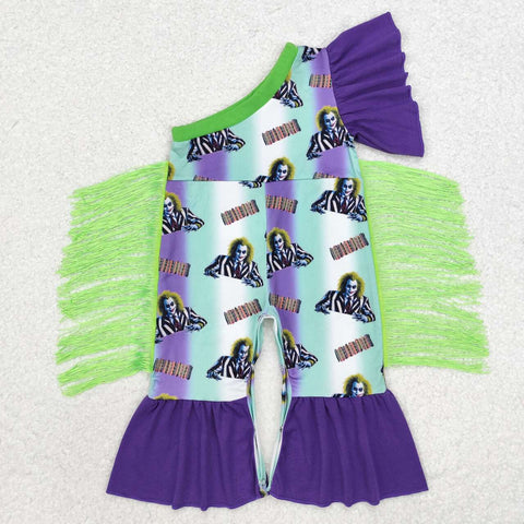 SR1944 RTS baby girl clothes clown cartoon purple green girl summer romper