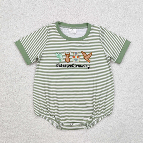 SR2263 RTS baby boy clothes this is god's country boy summer embroidery bubble