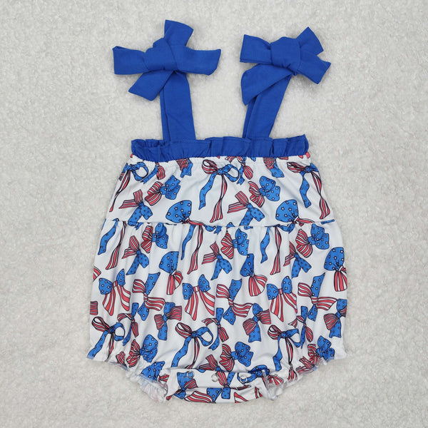 SR2318 RTS baby girl clothes bows girl 4th of July summer bubble