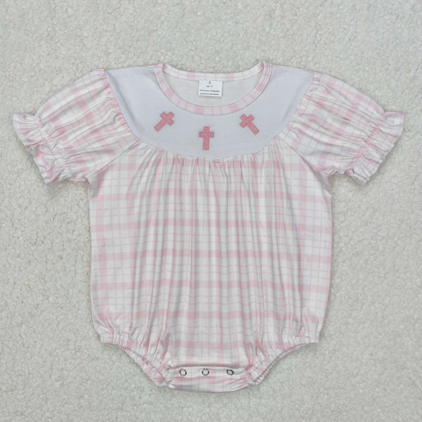 SR2504 RTS baby girl clothes cross girl easter summer bubble-Embroidery