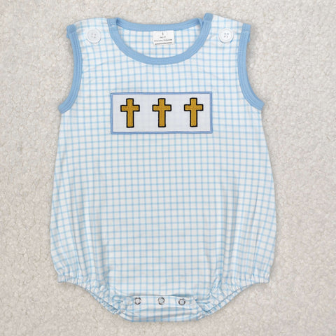 SR2505 RTS baby boy clothes cross boy easter summer bubble-Embroidery