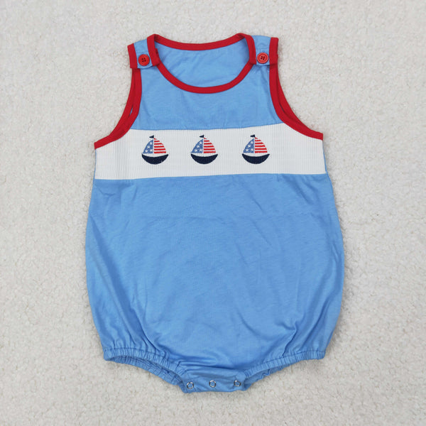 RTS kids matching clothing sailboat smock clothing 4th of July clothing