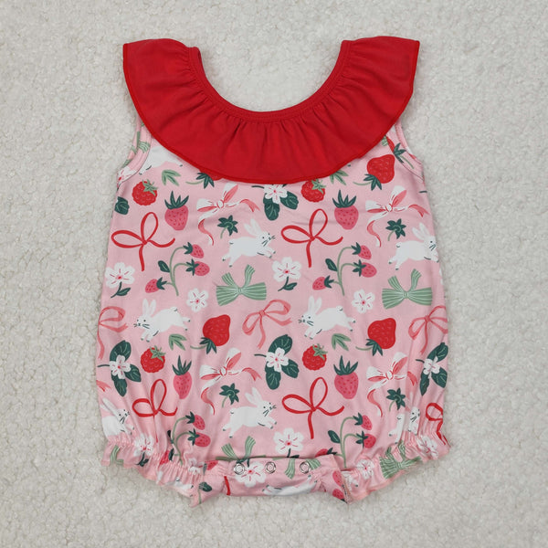 RTS girl summer matching clothes red strawberry girl summer clothes