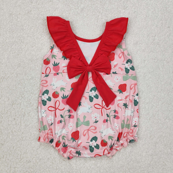 RTS girl summer matching clothes red strawberry girl summer clothes