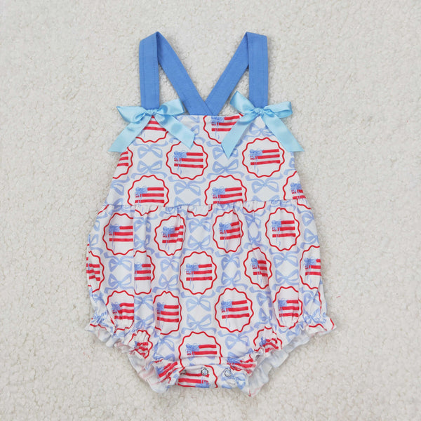 RTS girl summer matching clothes flag 4th of July girl summer clothes