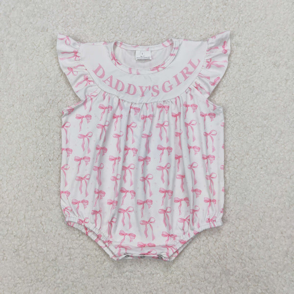 RTS girl summer clothes pink bow fathers day daddys girl girl summer matching clothing