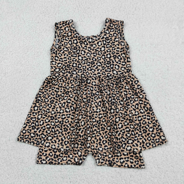 SR3070 RTS baby girl clothes leopard print  girl summer romper