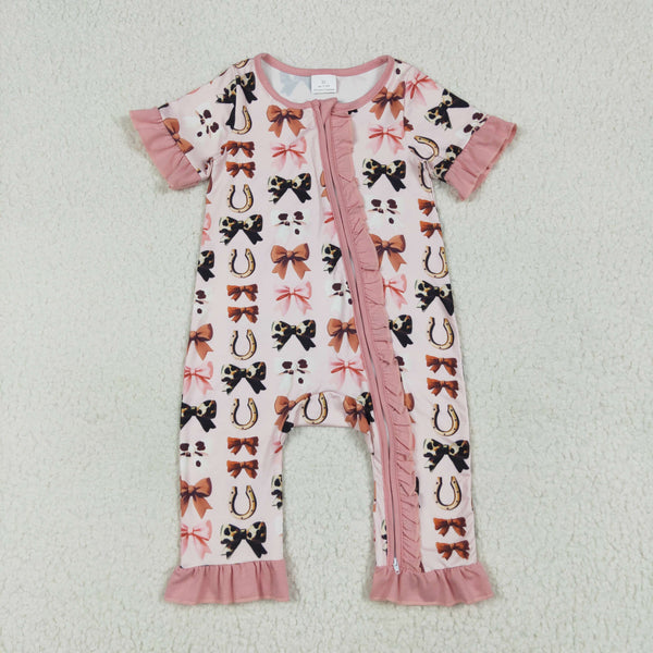 RTS kids matching clothing cowboy bows print clothing girl fall clothing-2025.7.4