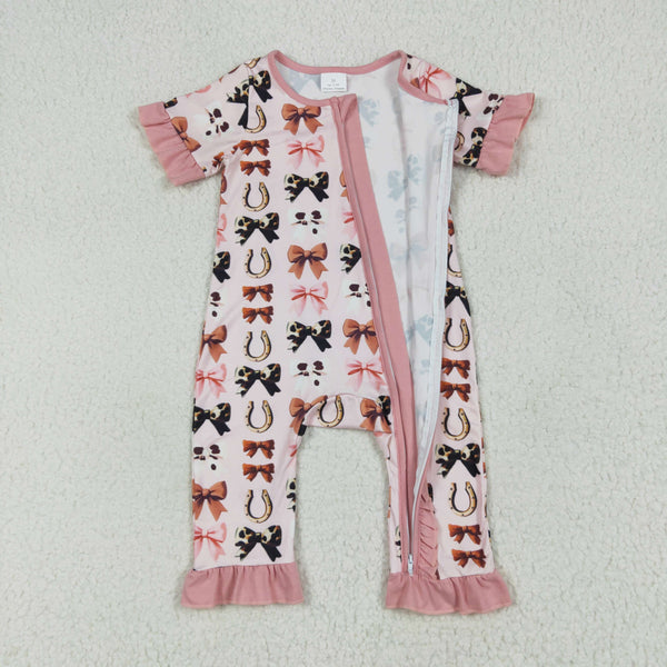 RTS kids matching clothing cowboy bows print clothing girl fall clothing-2025.7.4
