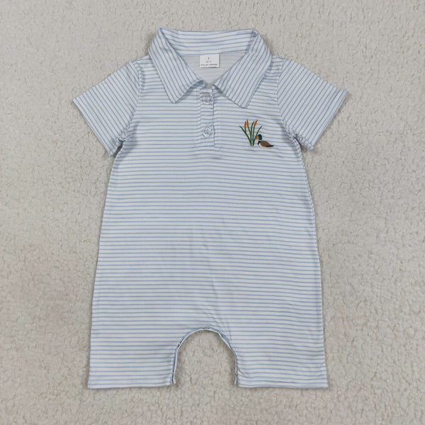 SR3149  RTS baby boy clothes mallard toddler boy summer embroidery romper