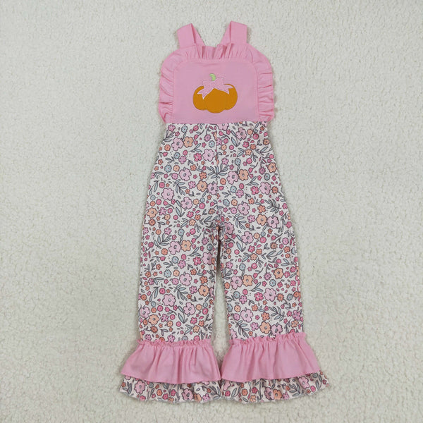 SR3176 RTS girl clothes pumpkin girl halloween  jumpsuit embroidery