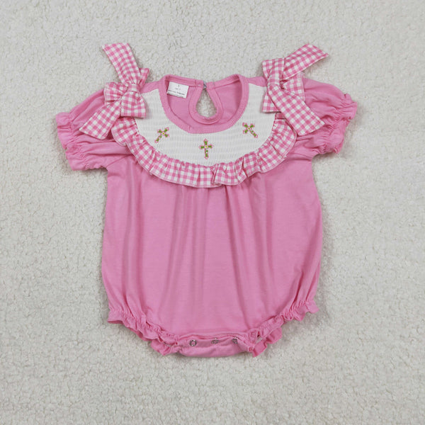 SR3250 RTS baby girl clothes smock cross girl easter summer bubble