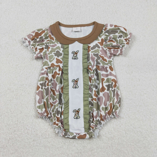 RTS toddler clothes matching embroidery bunny print clothing   kids easter clothes-2025.12.3