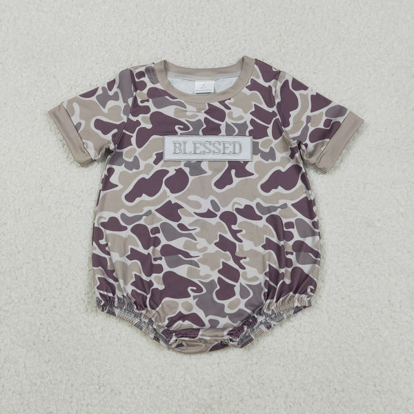 SR3263 RTS baby boy clothes blessed camo boy  summer bubble