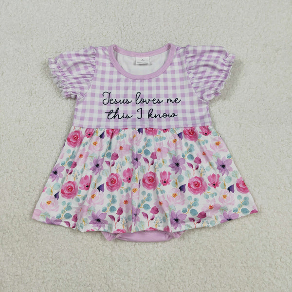 SR3343 RTS baby girl clothes jesus loves me girl summer  bubble