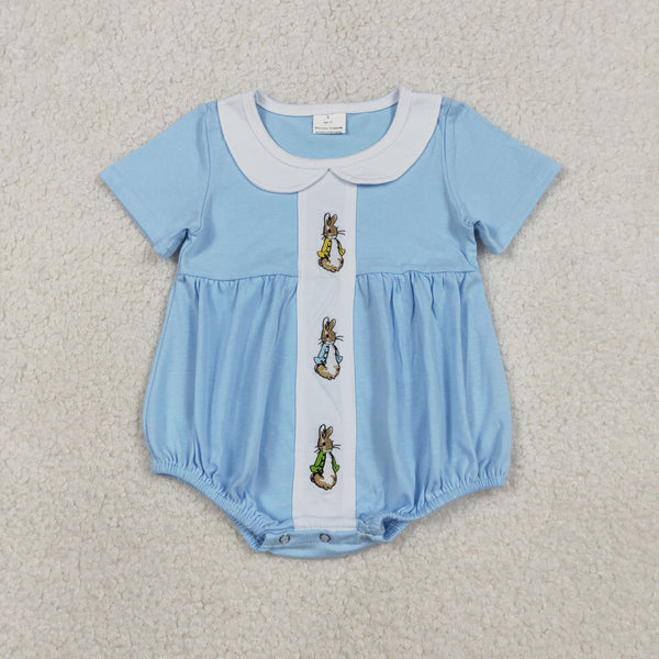SR3383 RTS baby boy clothes rabbit bunny embroidry boy easter summer bubble