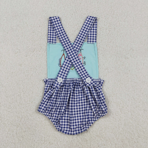 RTS kids matching clothing embroidery fishing print clothing baby summer clothing-2025.12.23